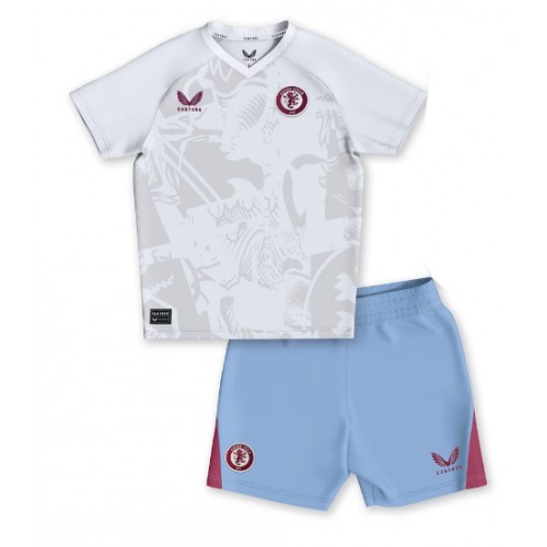 Otroški Nogometni dresi Aston Villa Gostujoči 2023-24 Kratek Rokav (+ Kratke hlače)